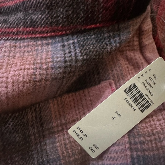 - NWT Anthropologie Maeve Red Pink Blue Plaid Fringed Skirt - Picture 12 of 13